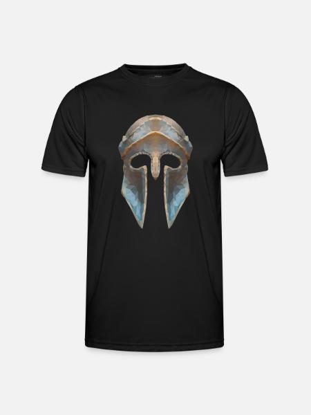 Gladiatorenhelm Low-Polygon-Effekt - Männer Funktions-T-Shirt - Schwarz