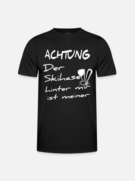 Skihase - Männer Funktions-T-Shirt - Schwarz
