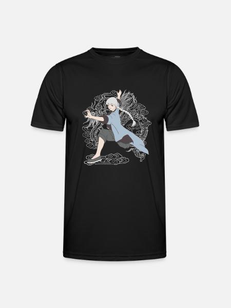 Tai Chi Kung-Fu-Mädchen - Männer Funktions-T-Shirt - Schwarz