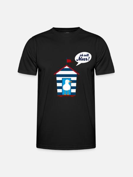 ich will Meer - Männer Funktions-T-Shirt - Schwarz