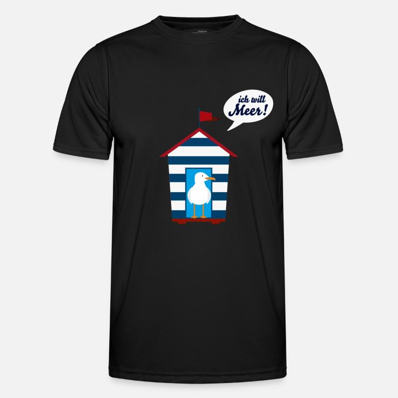 ich will Meer - Männer Funktions-T-Shirt - Schwarz