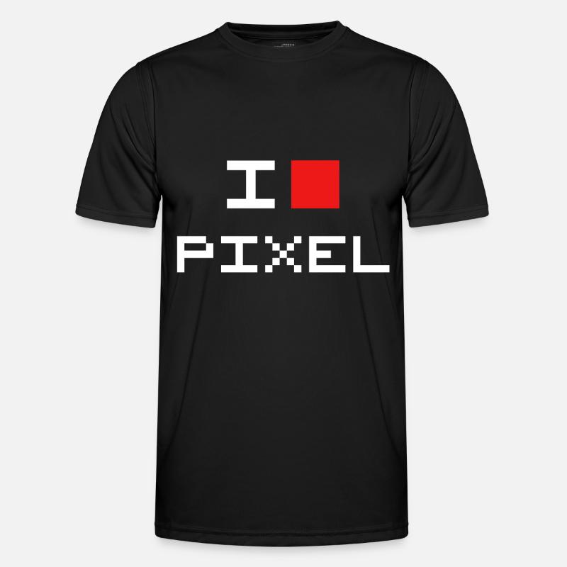 I LOVE PIXEL - Männer Funktions-T-Shirt - Schwarz