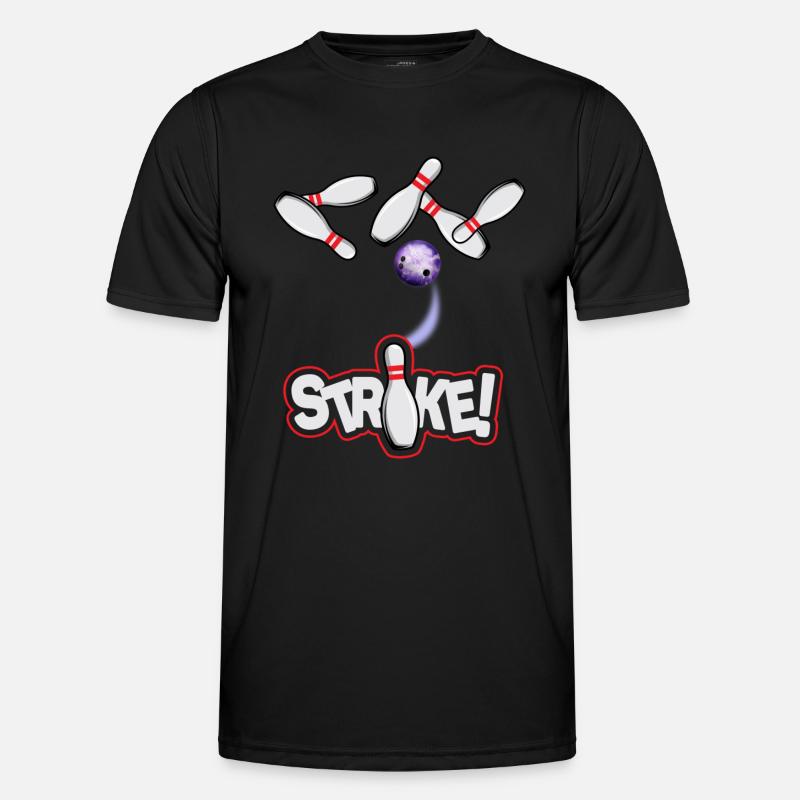 Bowling Strike - Männer Funktions-T-Shirt - Schwarz