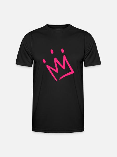 Krone Rosa - Männer Funktions-T-Shirt - Schwarz