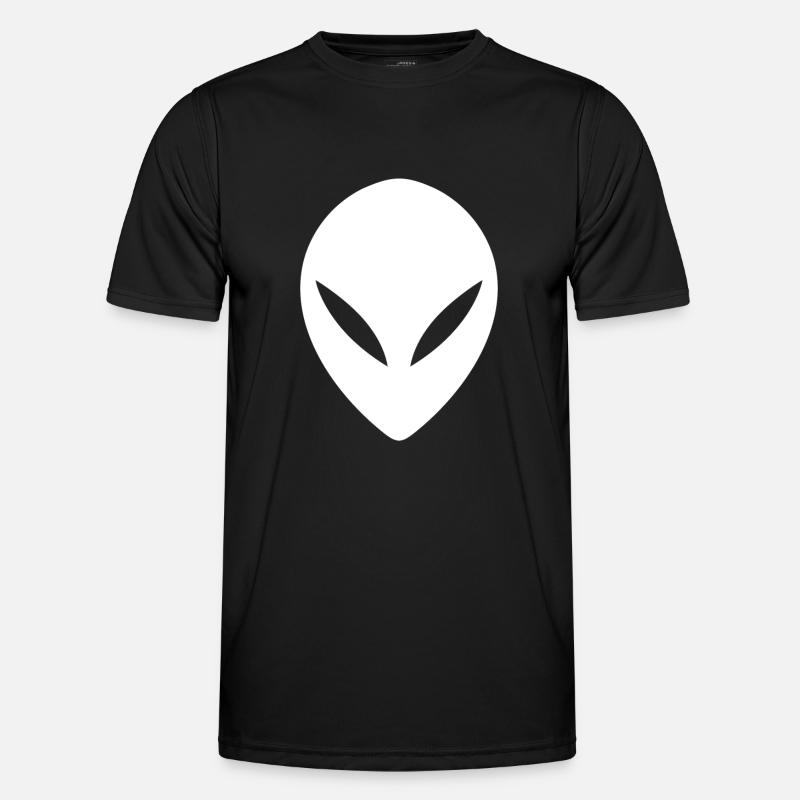 Ufo Alien Kopf - Männer Funktions-T-Shirt - Schwarz