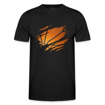 basketball ripped basketball in me - Men's Functional T-Shirt - black - Front - AI Model Male 178 dark (178cm)