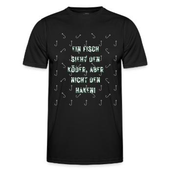 Köder Fisch Angeln - Männer Funktions-T-Shirt - Schwarz - Vorne - AI Model Male 178 dark (178cm)