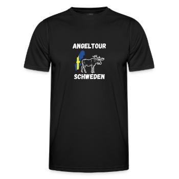 Angeln Schweden Angel - Männer Funktions-T-Shirt - Schwarz - Vorne - AI Model Male 178 dark (178cm)