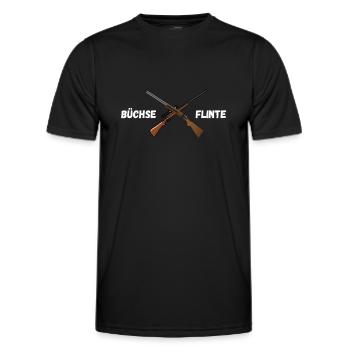 Jagen Büchse Flinte - Männer Funktions-T-Shirt - Schwarz - Vorne - AI Model Male 178 dark (178cm)