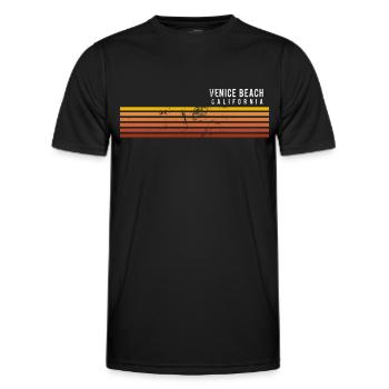 Retro Venice Beach Californie Vintage Vacances - T-shirt sport Homme - noir - Devant - AI Model Male 178 dark (178cm)