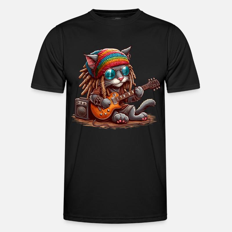 Chat rastafari T-shirt sport Homme