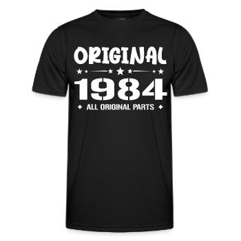Né en 1984, Cadeau Anniversaire 1984 Original 1984 - T-shirt sport Homme - noir - Devant - AI Model Male 178 dark (178cm)
