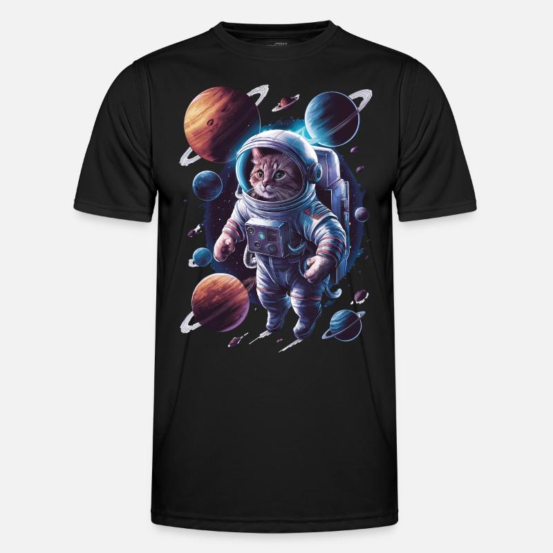 Space Cats Adventure Exploration - Men's Functional T-Shirt - black