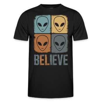 Belief in the Unknown Space Mystery - Men's Functional T-Shirt - black - Front - AI Model Male 178 dark (178cm)