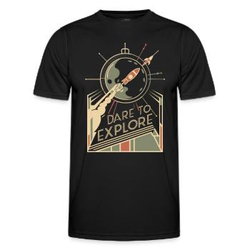 Wage Dich Ins Unbekannte Zu Erforschen - Männer Funktions-T-Shirt - Schwarz - Vorne - AI Model Male 178 dark (178cm)