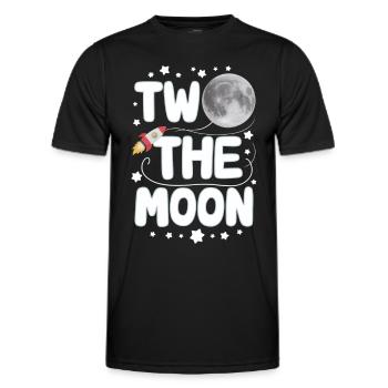 Zum 2. Geburtstag Ab Ins All – Zwei Zum Mond - Männer Funktions-T-Shirt - Schwarz - Vorne - AI Model Male 178 dark (178cm)