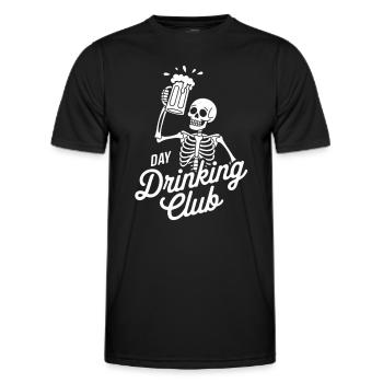 Day Drinking Club – esign mit Skelett und Bierkrug - Männer Funktions-T-Shirt - Schwarz - Vorne - AI Model Male 178 dark (178cm)