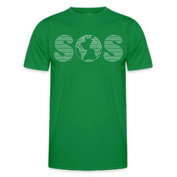 SOS – Erdüberlastungstag / Klimawandel (W / PNG) - Männer Funktions-T-Shirt - Kelly Green - Vorne - AI Model Male 178 dark (178cm)