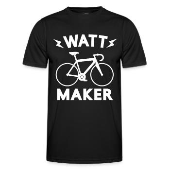 Vélo de course Watt Triathlon vélo cadeau cycliste - T-shirt sport Homme - noir - Devant - AI Model Male 178 dark (178cm)