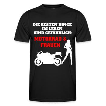 Motorrad Motiv für Biker mit Spruch - lustig - Männer Funktions-T-Shirt - Schwarz - Vorne - AI Model Male 178 dark (178cm)