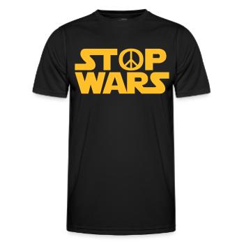 Stop Wars - Männer Funktions-T-Shirt - Schwarz - Vorne - AI Model Male 178 dark (178cm)