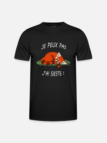 panda roux - T-shirt sport Homme - noir