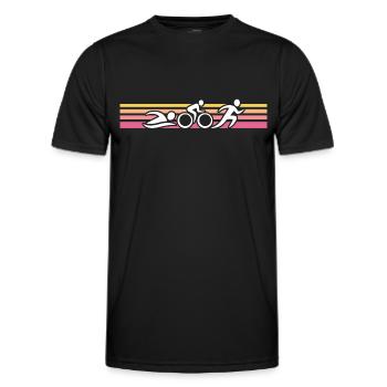 retro triathlon triathlon triathlete triathlon - Men's Functional T-Shirt - black - Front - AI Model Male 178 dark (178cm)