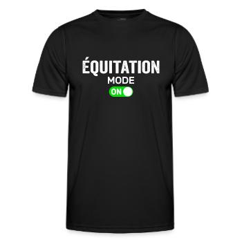 Équitation mode on - T-shirt sport Homme - noir - Devant - AI Model Male 178 dark (178cm)