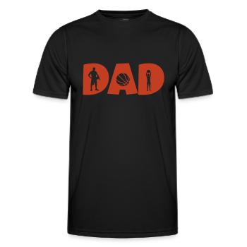 dad basketball dad t-shirt basketball - Men's Functional T-Shirt - black - Front - AI Model Male 178 dark (178cm)