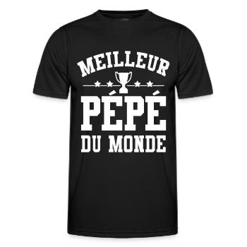 Cadeau Pépé Meilleur Pépé du Monde - T-shirt sport Homme - noir - Devant - AI Model Male 178 dark (178cm)