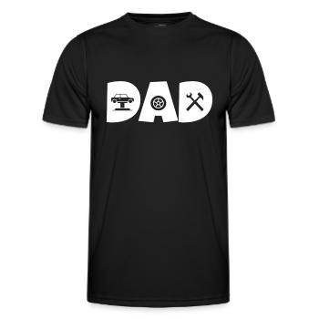 dad mechanic gift father mechanic - Men's Functional T-Shirt - black - Front - AI Model Male 178 dark (178cm)