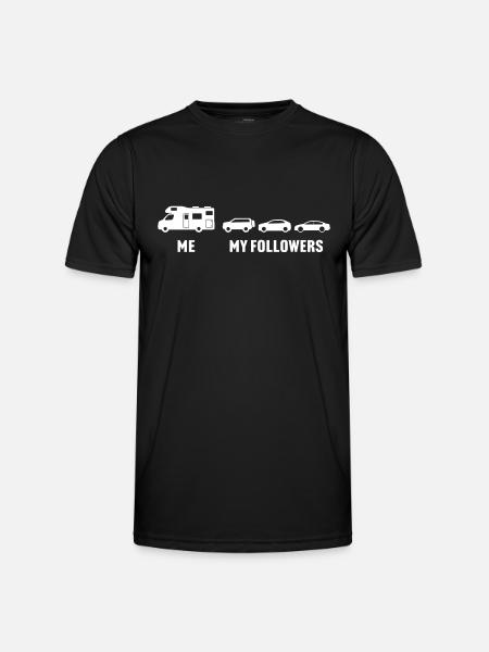 me and my followers funny camping - Men's Functional T-Shirt - black