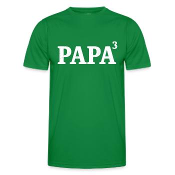 Papa 3 enfants fier père 3 enfants triple papa - T-shirt sport Homme - vert - Devant - AI Model Male 178 dark (178cm)