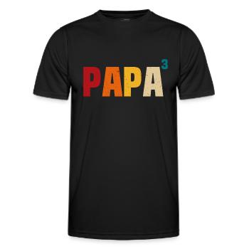 Papa 3 Kinder stolzer Vater 3 Kinder dreifacher Vater - Männer Funktions-T-Shirt - Schwarz - Vorne - AI Model Male 178 dark (178cm)