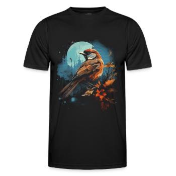 Majestätisch Vogel Illustration Vogelliebhaber - Männer Funktions-T-Shirt - Schwarz - Vorne - AI Model Male 178 dark (178cm)