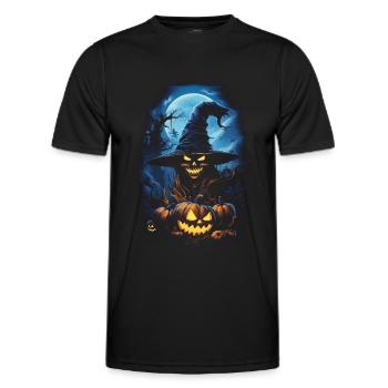 Halloween Creepy Artwork Horreur - T-shirt sport Homme - noir - Devant - AI Model Male 178 dark (178cm)