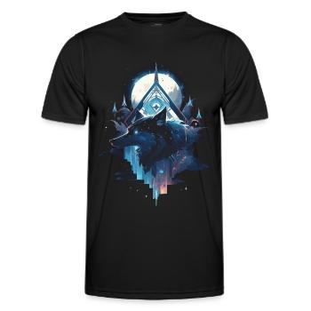 Loups majestueux - T-shirt sport Homme - noir - Devant - AI Model Male 178 dark (178cm)