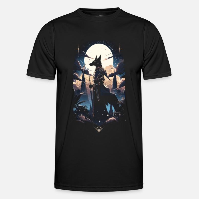 Anubis Gott Gaming Ägypter Männer Funktions-T-Shirt