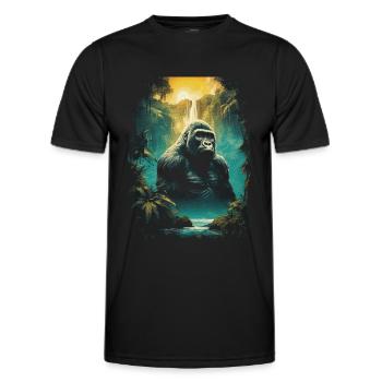 Gorille, Wilderness, Primate, Nature, Singe - T-shirt sport Homme - noir - Devant - AI Model Male 178 dark (178cm)