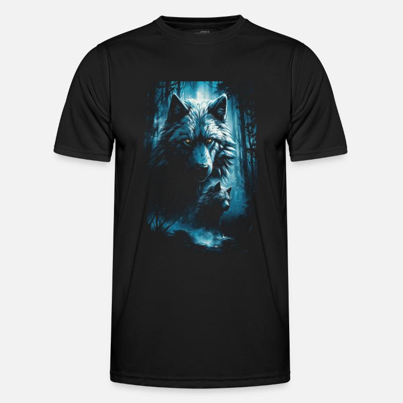 Dark Art Wolf Forest Mythical Men's Functional T-Shirt