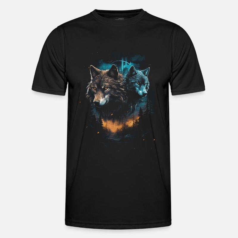 Dark Art Wolf Forest Mythical Men's Functional T-Shirt
