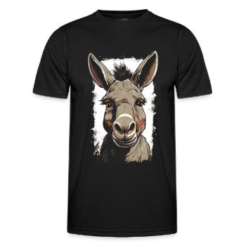 Esel Eselchen Maultier Muli - Männer Funktions-T-Shirt - Schwarz - Vorne - AI Model Male 178 dark (178cm)