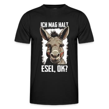 Esel Eselchen Maultier Muli - Männer Funktions-T-Shirt - Schwarz - Vorne - AI Model Male 178 dark (178cm)