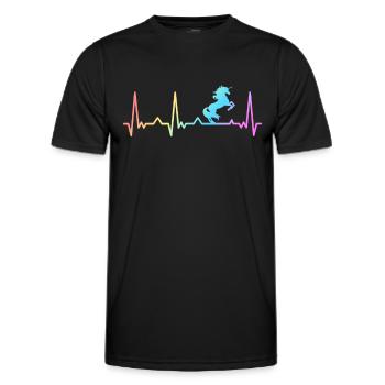Einhorn Einhörner Fabelwesen Mystisch - Männer Funktions-T-Shirt - Schwarz - Vorne - AI Model Male 178 dark (178cm)