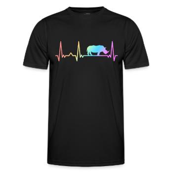 Rhinocéros Rhinocéros - T-shirt sport Homme - noir - Devant - AI Model Male 178 dark (178cm)