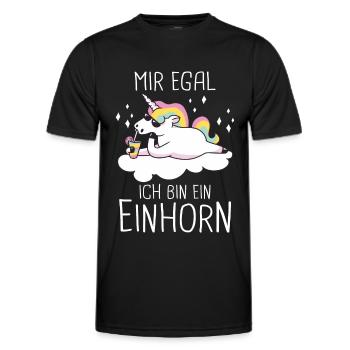 Einhorn Einhörner Fabelwesen Mystisch - Männer Funktions-T-Shirt - Schwarz - Vorne - AI Model Male 178 dark (178cm)