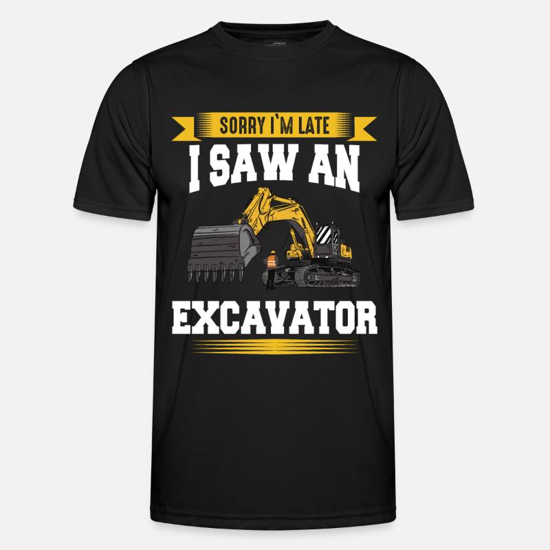 Bagger Baggerfahrer Baustelle Arbeit - Männer Funktions-T-Shirt - Schwarz