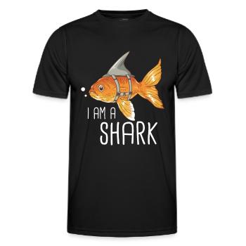 Requin, Océan, Requin tigre, Animal, Poisson - T-shirt sport Homme - noir - Devant - AI Model Male 178 dark (178cm)