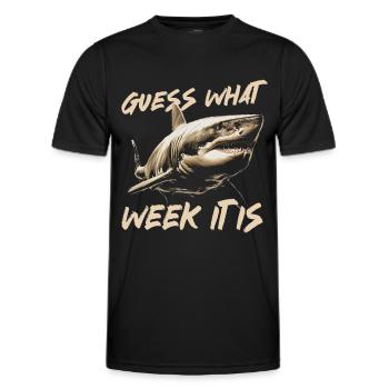 Requin, Océan, Requin tigre, Animal, Poisson - T-shirt sport Homme - noir - Devant - AI Model Male 178 dark (178cm)