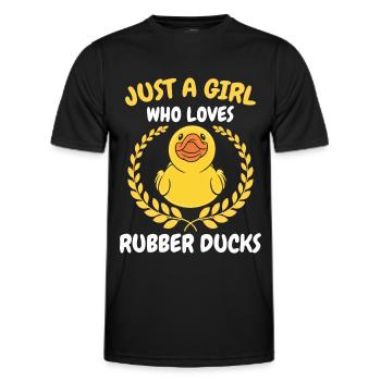 Rubber Ducks Bathroom Yellow Duck - Men's Functional T-Shirt - black - Front - AI Model Male 178 dark (178cm)